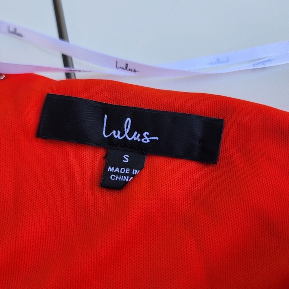 NWT Lulus Orange One-Shoulder Streap Bodycon Mini Dress Knot Detail Stretch S - Picture 5 of 13